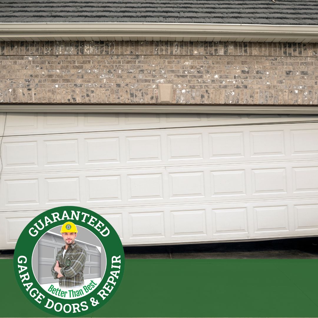 A broken garage door.